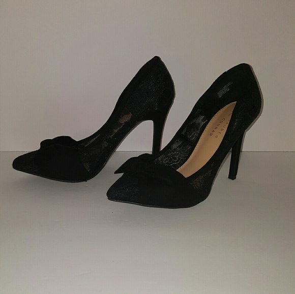 Lauren Conrad Black Lace Pumps Heels size 6.5 EUC - Picture 5 of 8